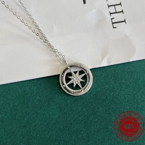 Silver Compass Pendant Necklace - OLADOR