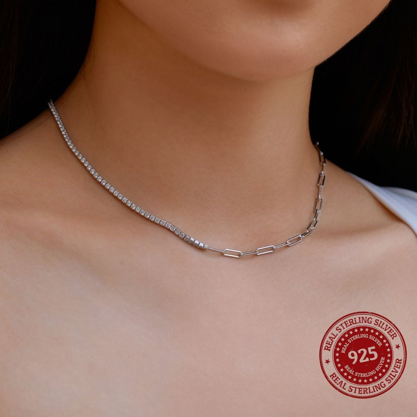 Silver Link Chain Necklace - OLADOR