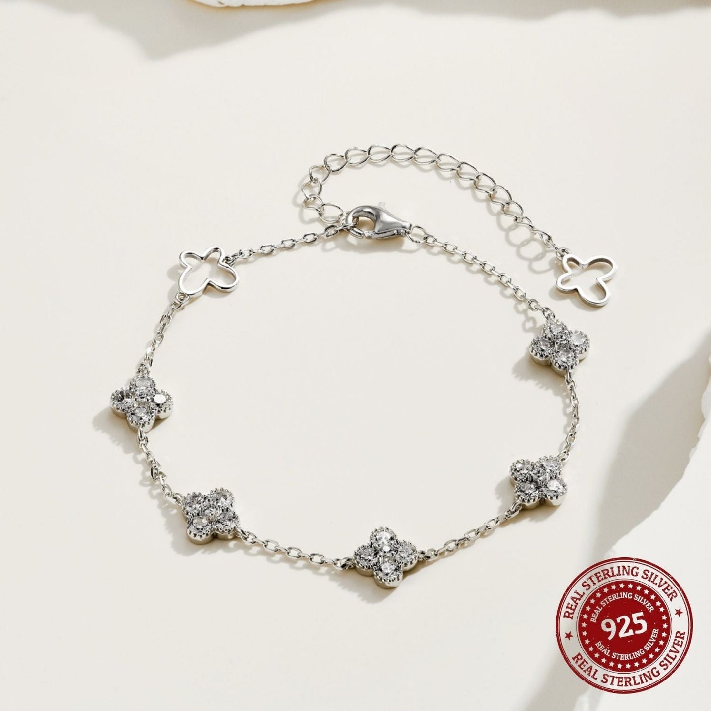 Starlace Silver Clover Bracelet - OLADOR