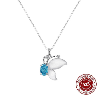 Azure Leaf Drop Necklace - OLADOR