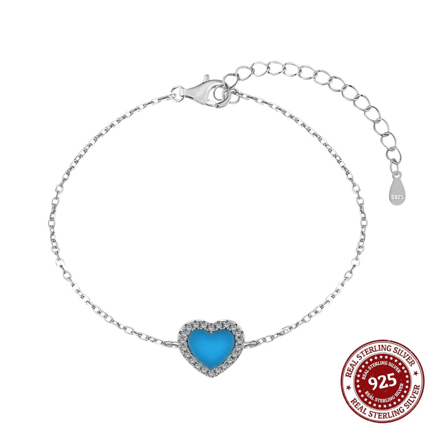 Blue Heart Stud Bracelet - OLADOR