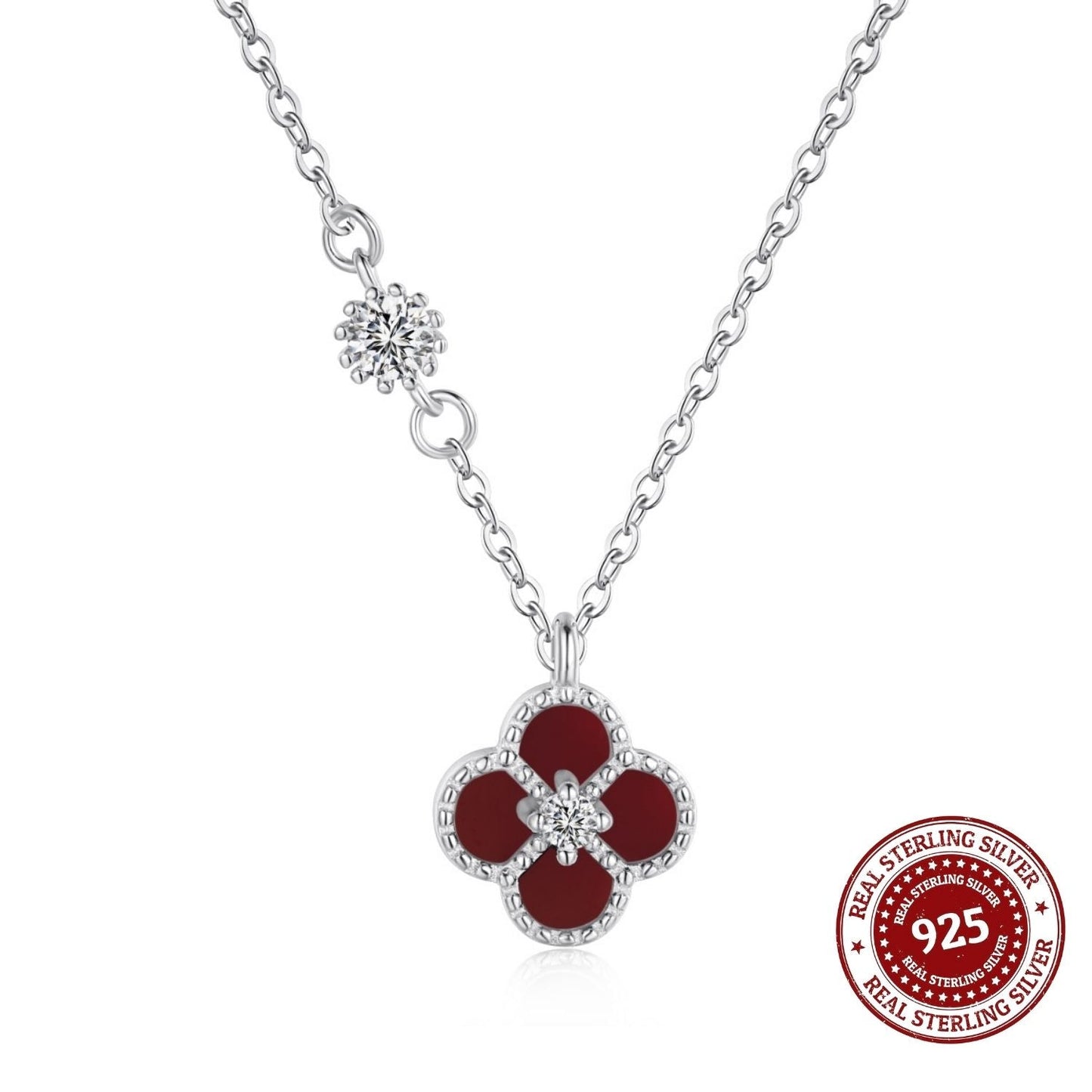 Crimson Clover Bloom Necklace - OLADOR