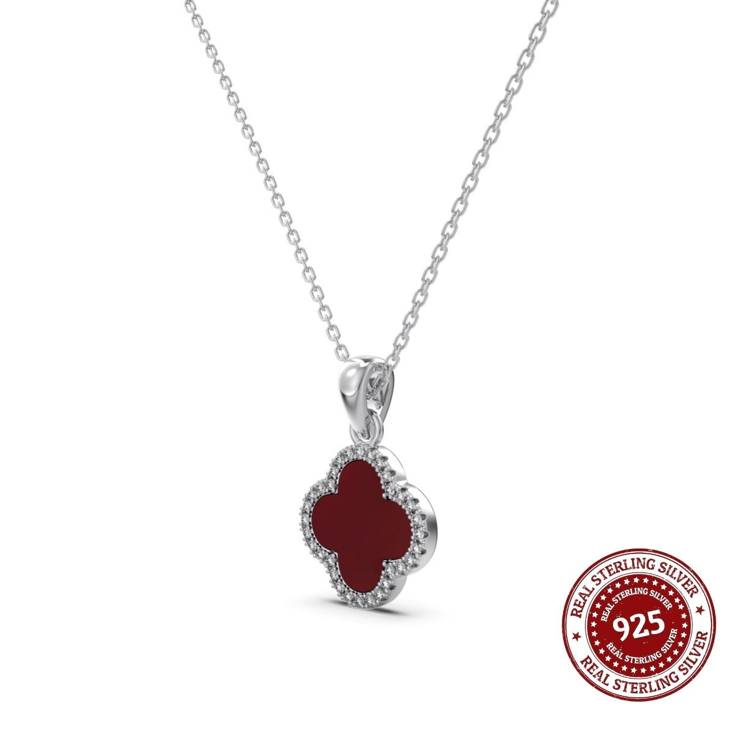 Crimson Twilight Clover Pendant - OLADOR