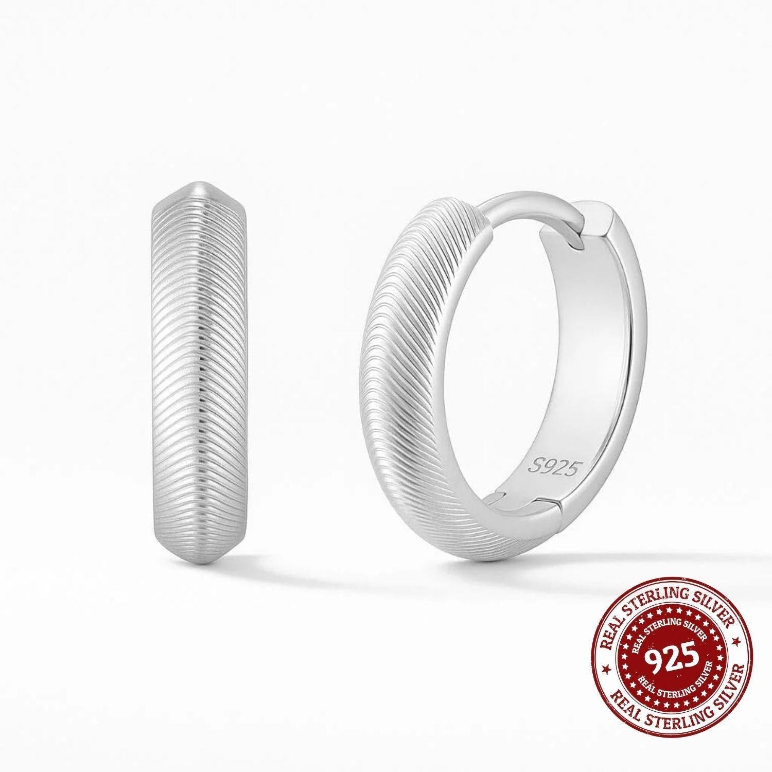 Linea Luxe – Textured Silver Earrings - OLADOR