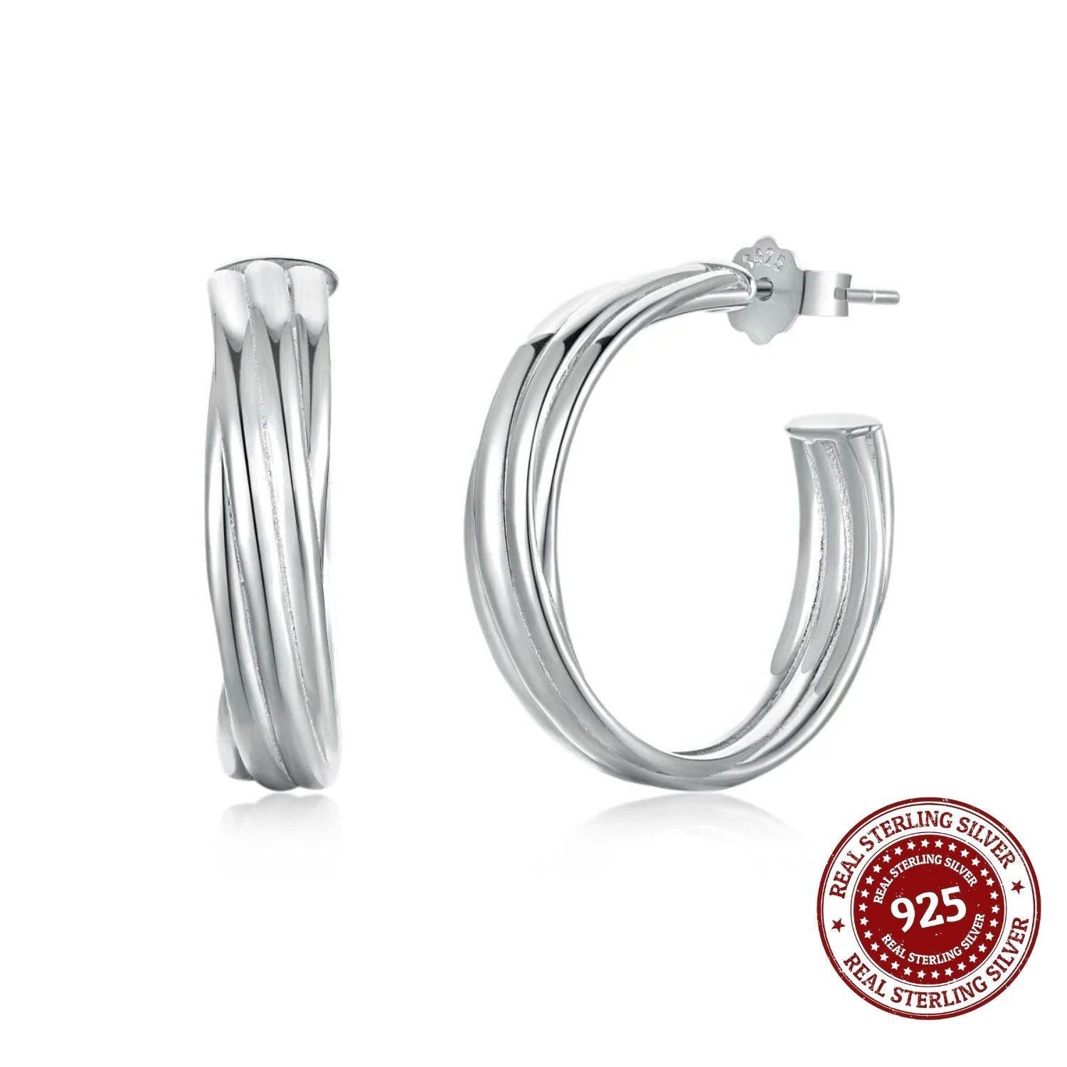 Lueur Blanche – Silver Clover Stud Earrings - OLADOR