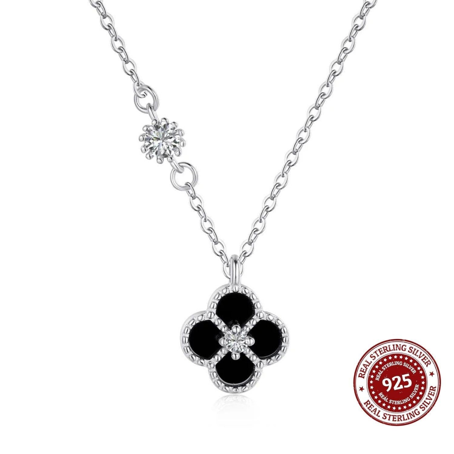 Midnight Clover Bloom Necklace - OLADOR
