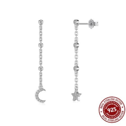Moon and Star Dangle Earrings - OLADOR