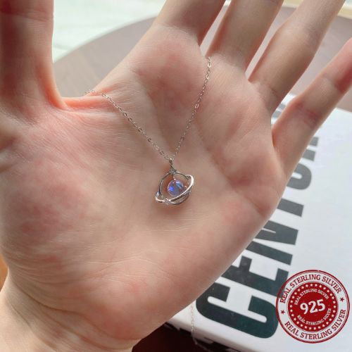 Moonstone Saturn Planet Necklace - OLADOR