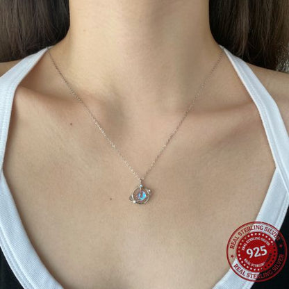 Moonstone Saturn Planet Necklace - OLADOR