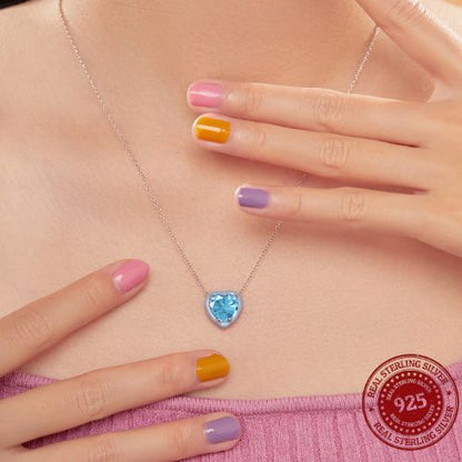 Ocean Dusk Heart Pendant Necklace - OLADOR