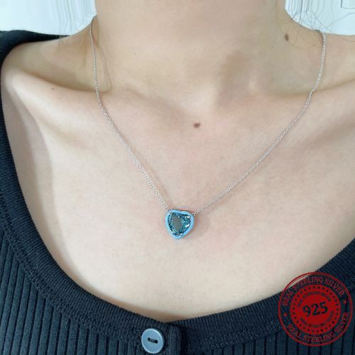Ocean Dusk Heart Pendant Necklace - OLADOR