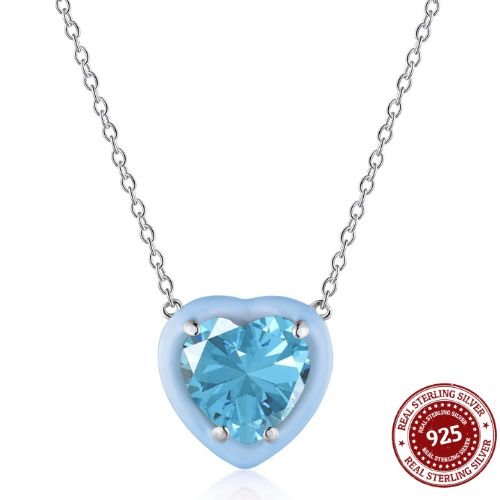 Ocean Dusk Heart Pendant Necklace - OLADOR