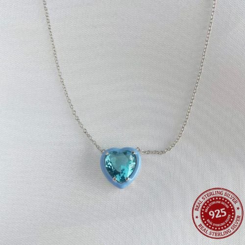 Ocean Dusk Heart Pendant Necklace - OLADOR
