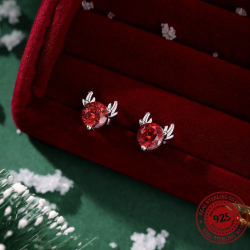 Red Christmas Reindeer Earrings - OLADOR