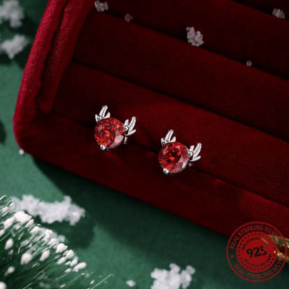 Red Christmas Reindeer Earrings - OLADOR