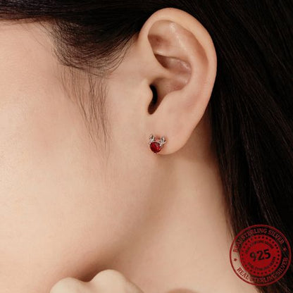 Red Christmas Reindeer Earrings - OLADOR