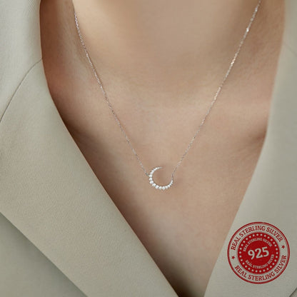 Silver Crescent Moon Necklace - OLADOR