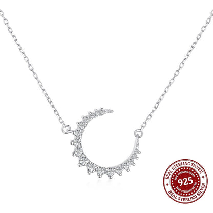 Silver Crescent Moon Necklace - OLADOR