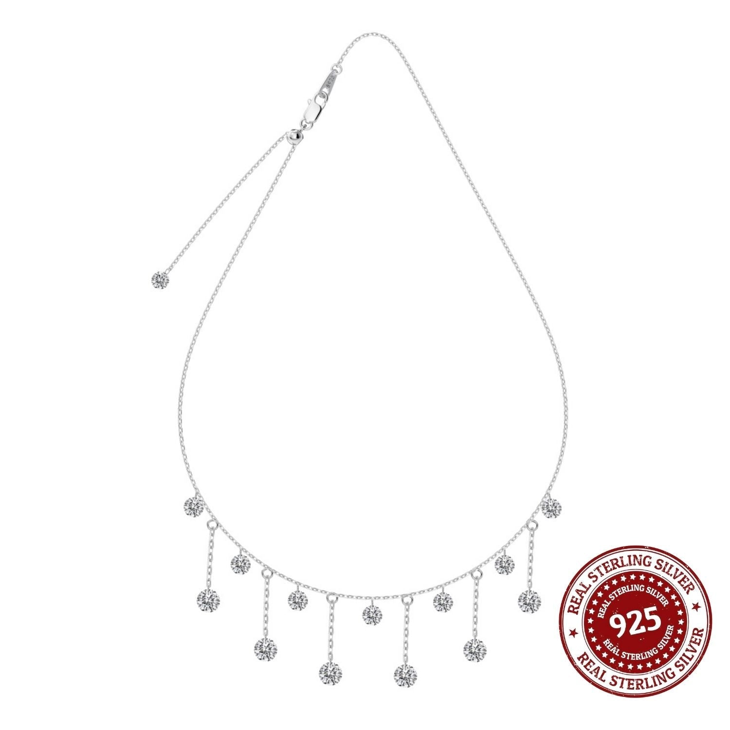 Silver Droplet Charm Necklace - OLADOR