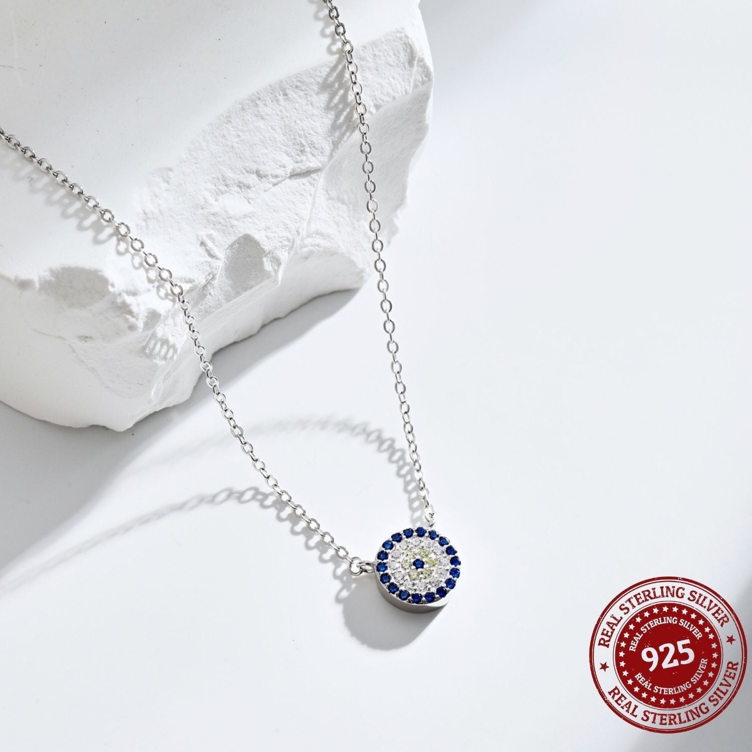 Silver Evil Eye Necklace - OLADOR