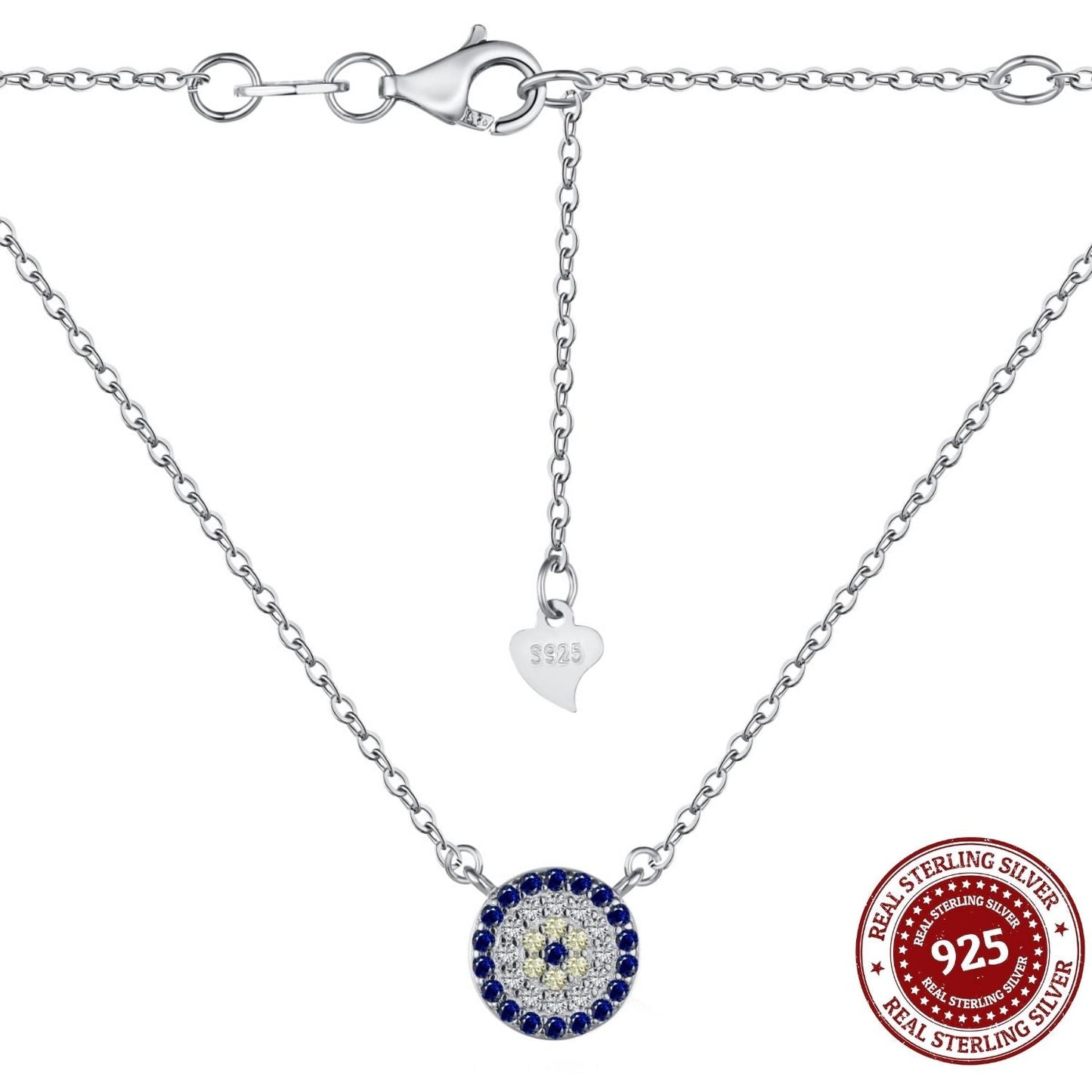 Silver Evil Eye Necklace - OLADOR