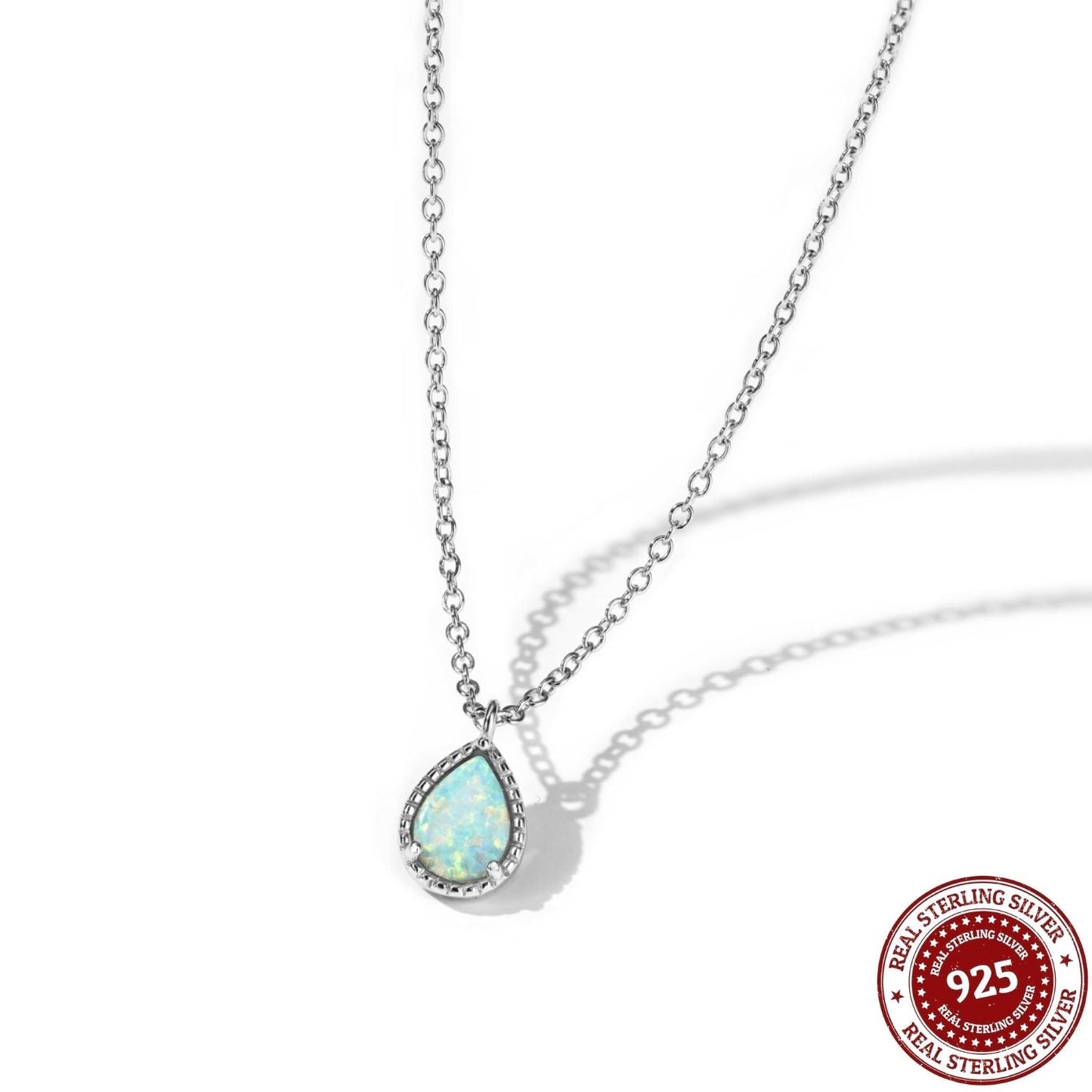 Silver Opal Teardrop Set - OLADOR