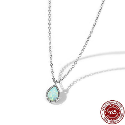 Silver Opal Teardrop Set - OLADOR