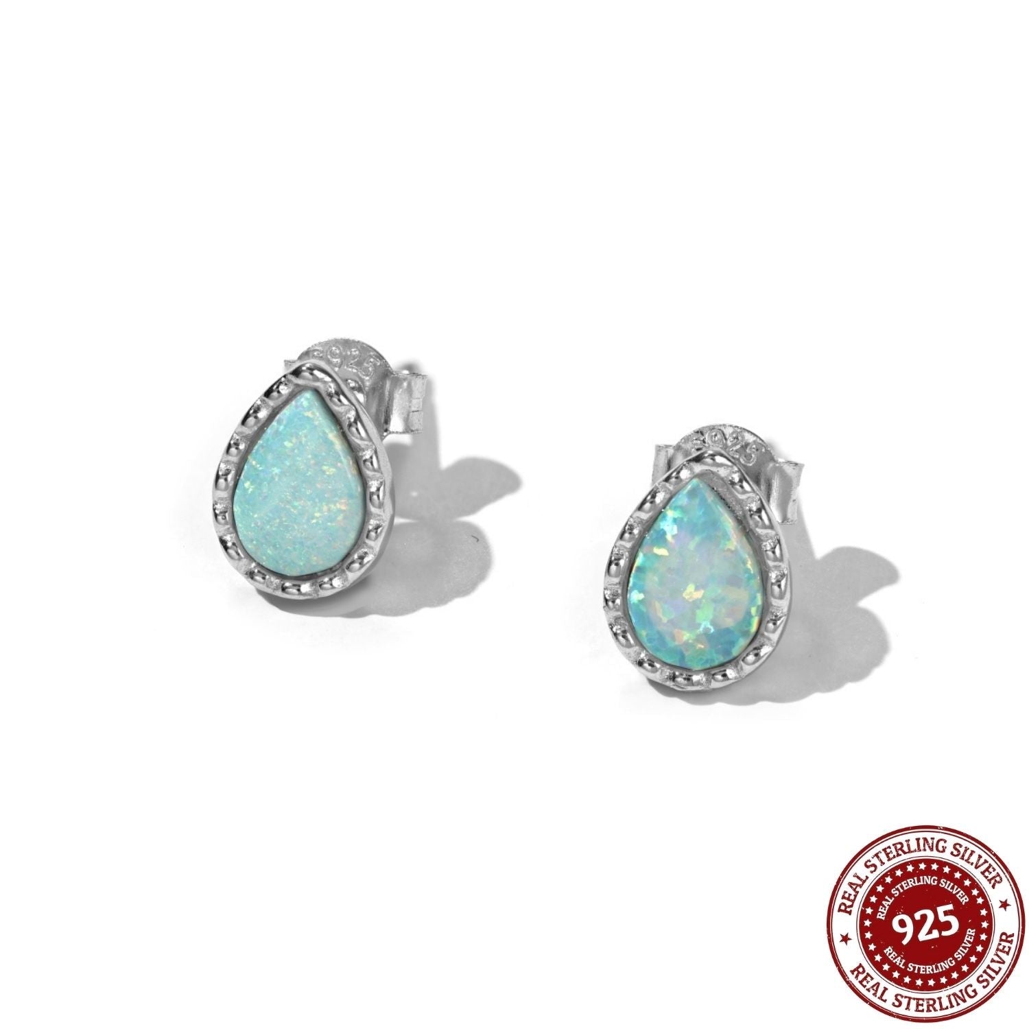 Silver Opal Teardrop Set - OLADOR