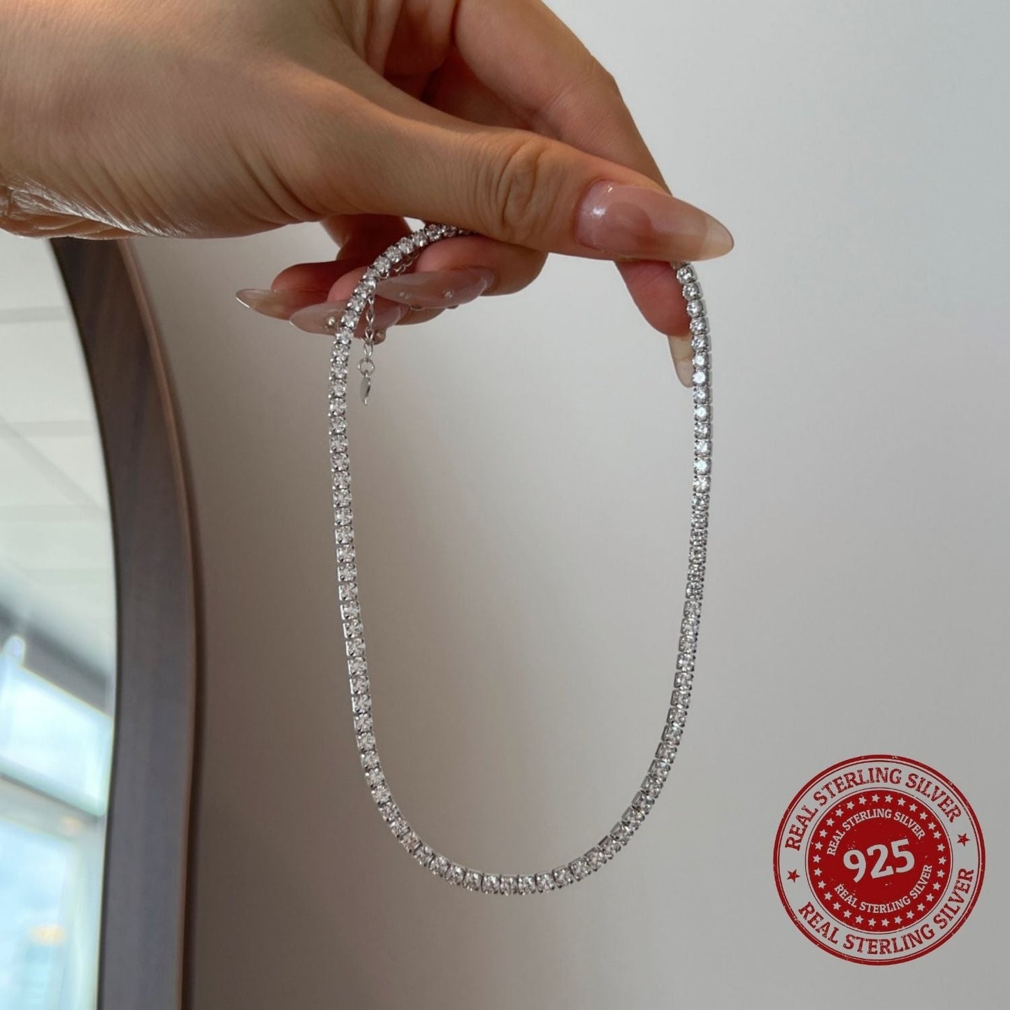 Silver Tennis Necklace - OLADOR