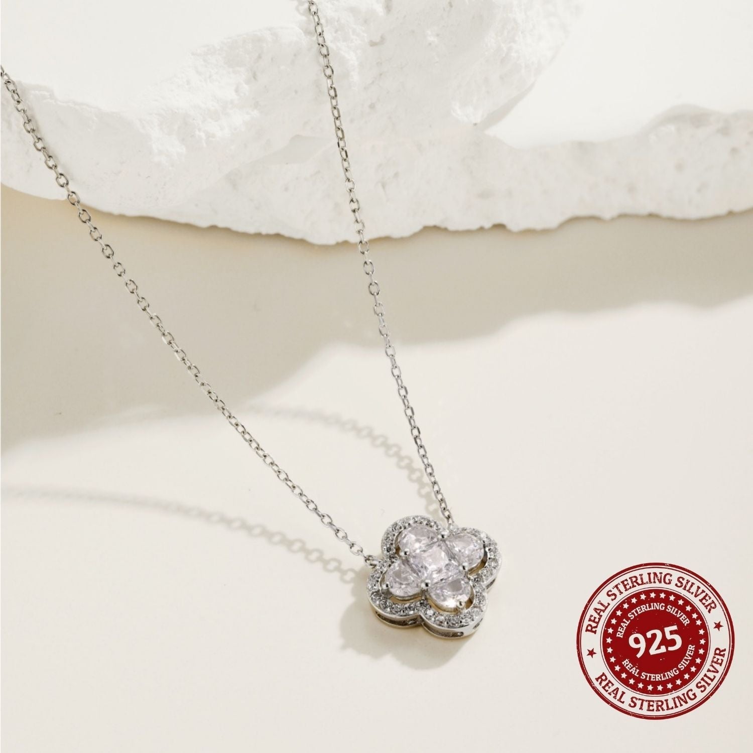 Starlace Silver Clover Necklace - OLADOR