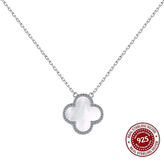 White Shell Clover Pendant Necklace - OLADOR